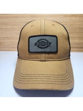Dickies Men's Hat Cap Two-tone Brown and Black Snapback Mesh Back Truckes Hat
